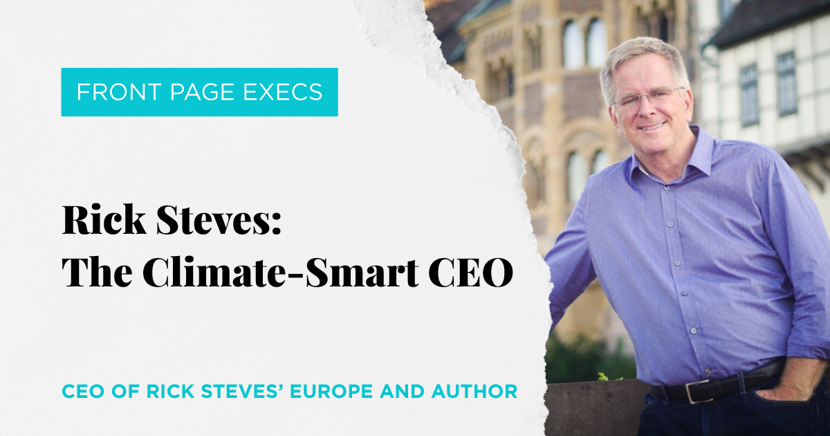 banner of Rick Steves ceo of Rick Steves' europe and author