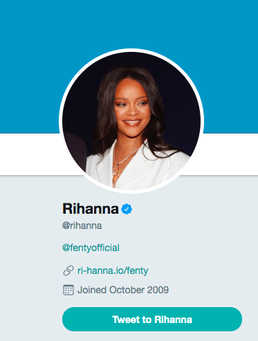 Professional headshot - Rihanna Twitter profile picture