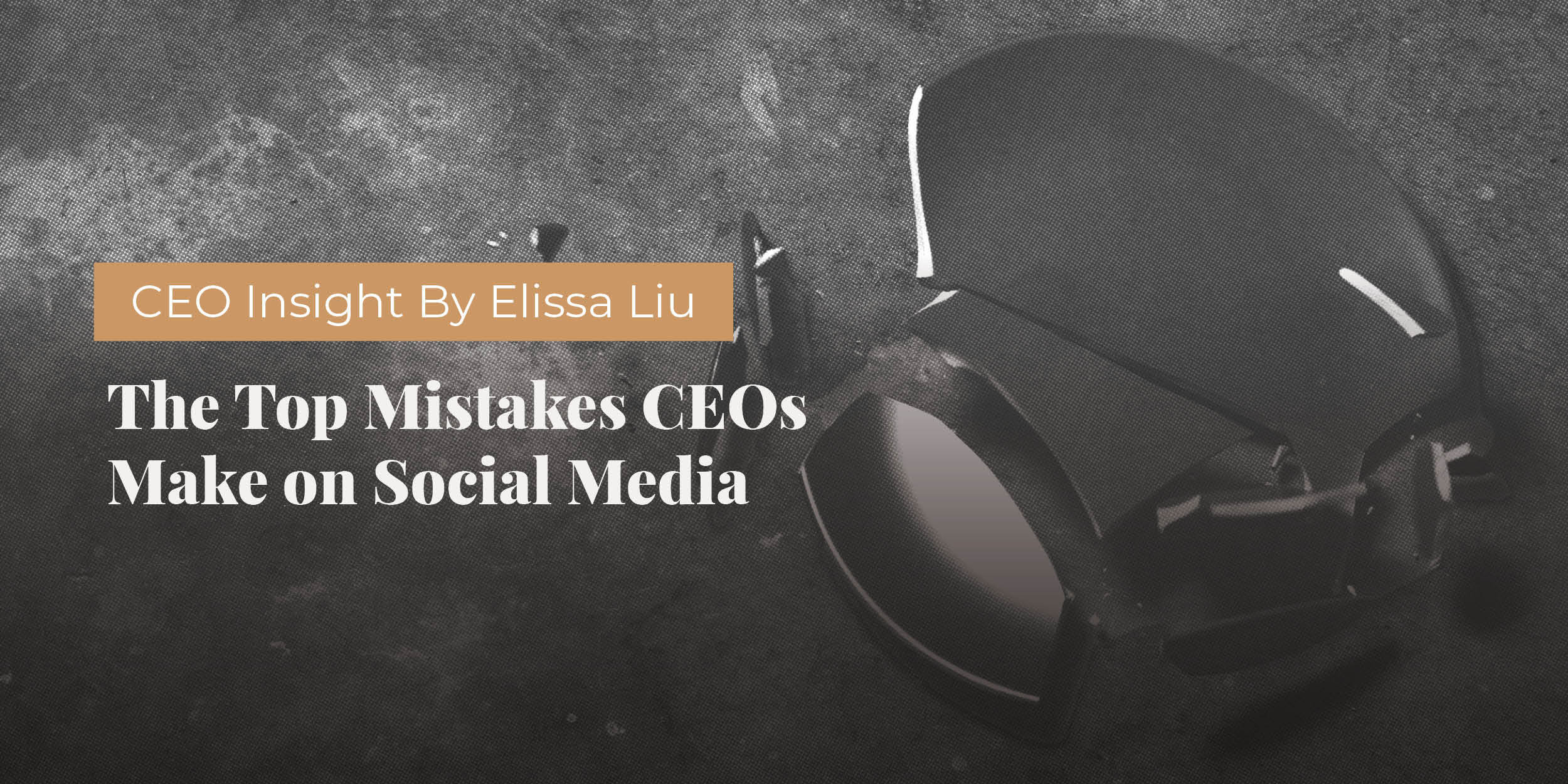 broken plate with title ceo insights by elissa liu the top mistakes ceos make on social media