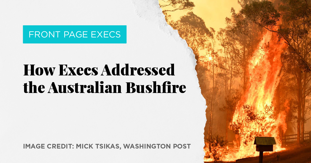 how executives addrssed the australian bushfire