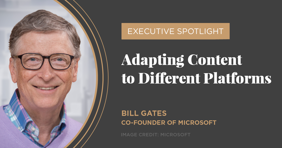Bill Gates, co-founder of Microsoft Corporation using social media best practices