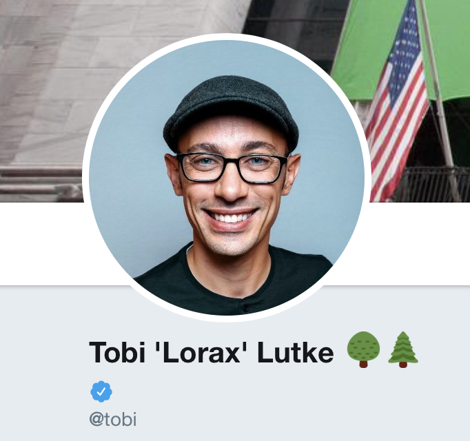 screenshot of Tobi Lutke's twitter profile